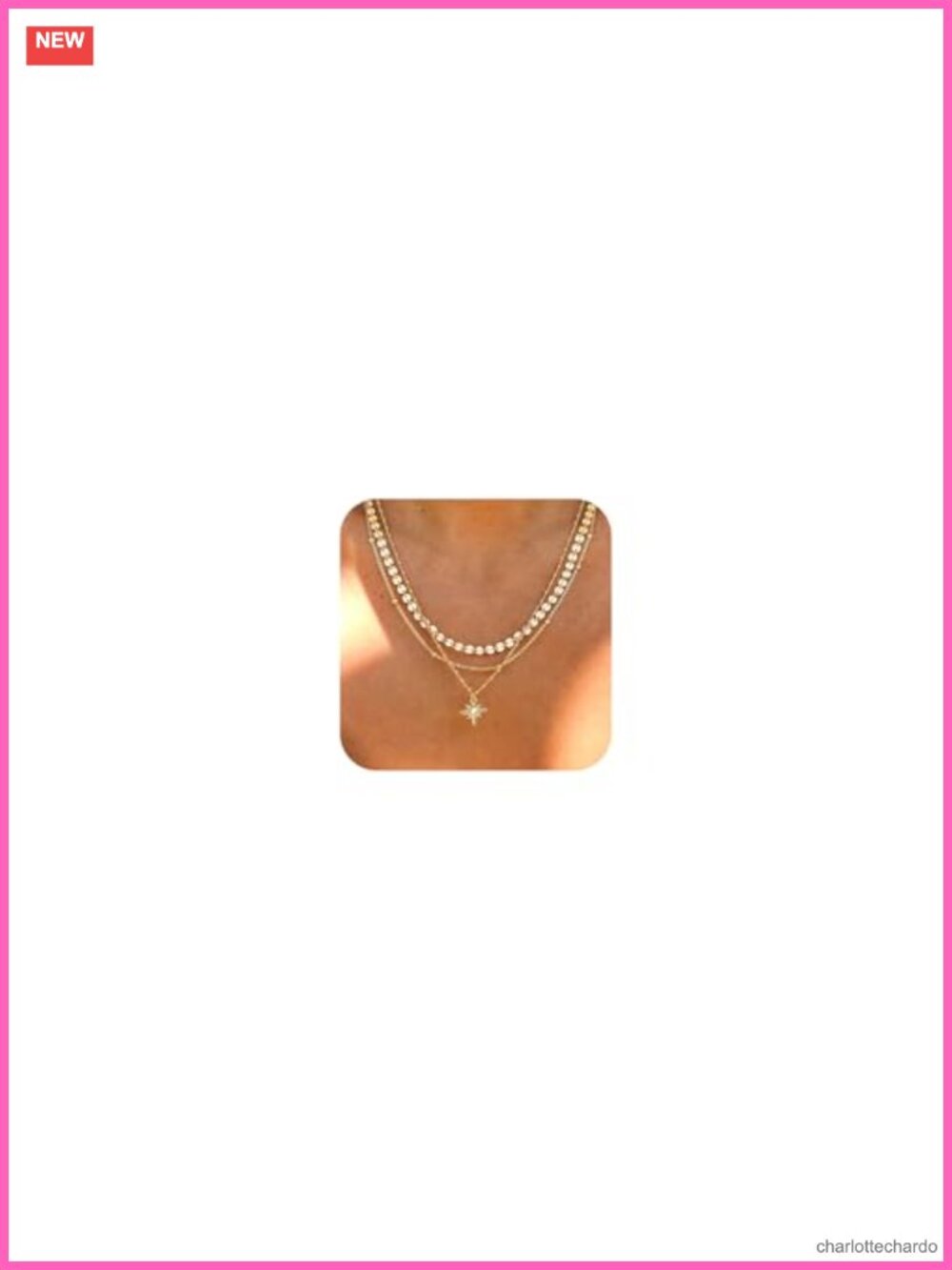 18K Gold Plated Layered Necklace Set Adjustable Choker Dainty Pendant Stackable
